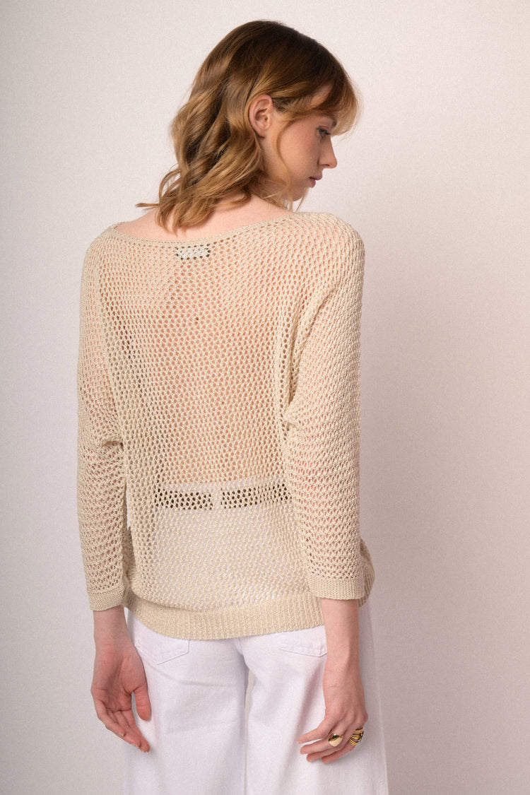 Maglia traforata con lurex
