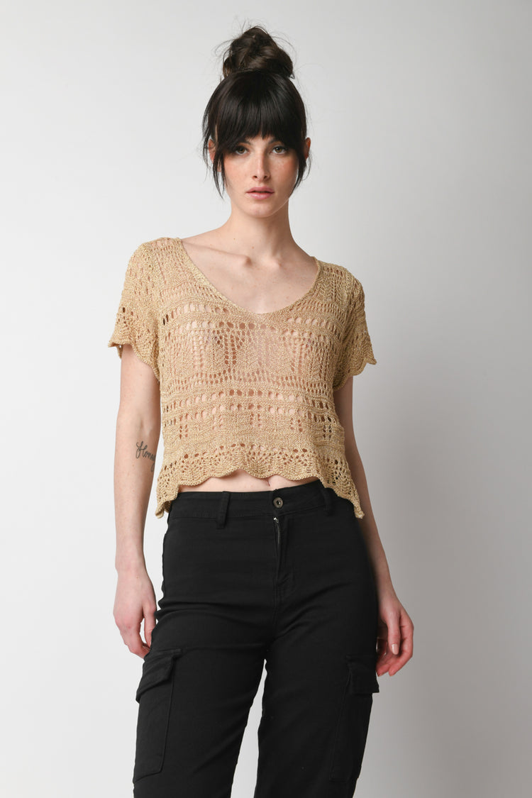 Top in maglia crochet