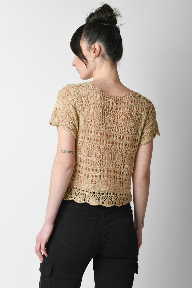 Top in maglia crochet