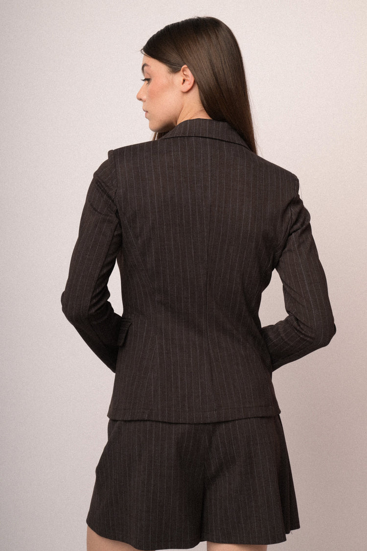 Blazer monopetto gessato