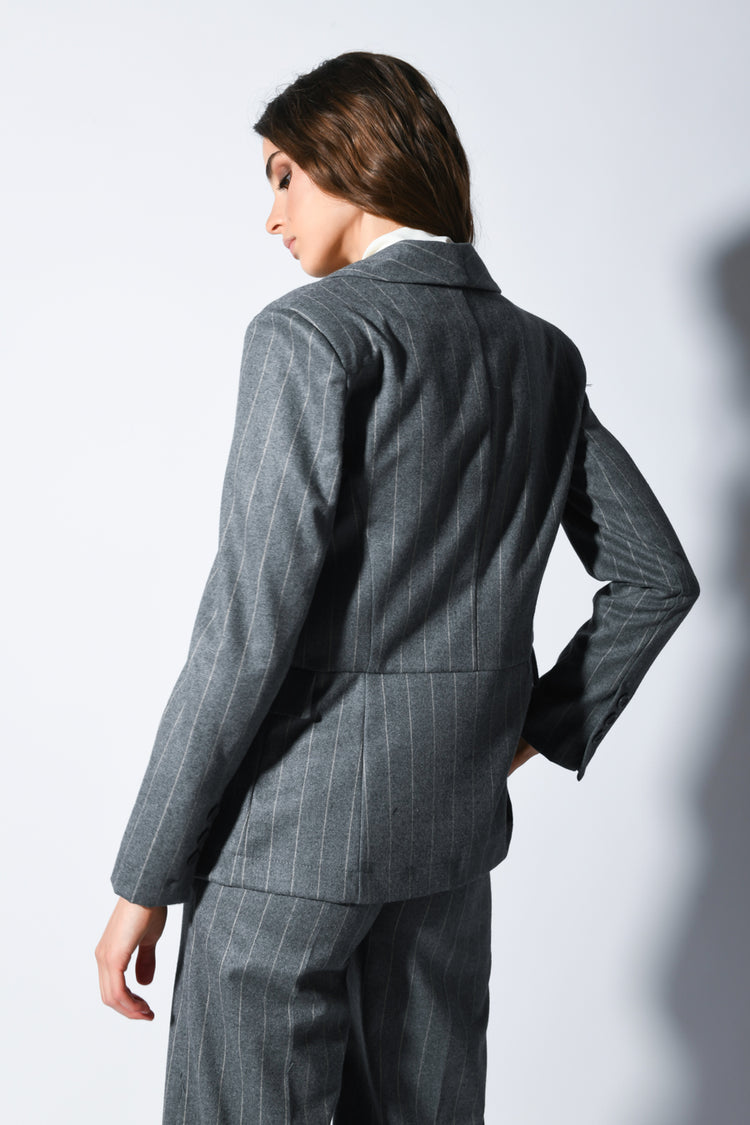 Blazer misto viscosa gessato