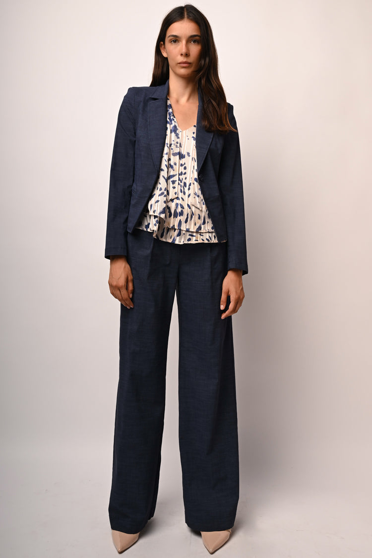 Blazer monopetto effetto denim