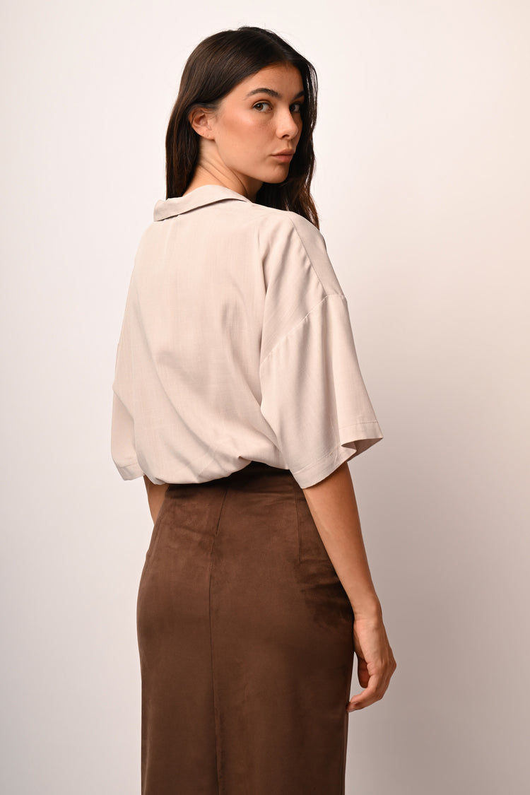Camicia crop a palloncino