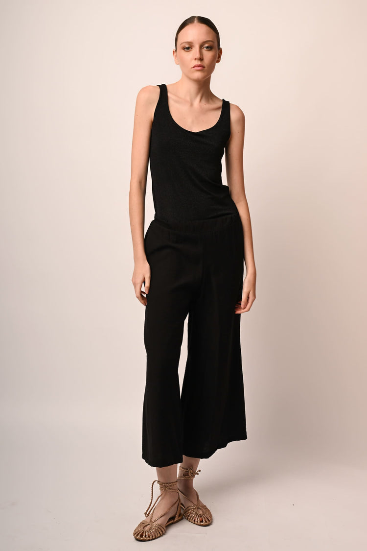 Pantaloni crop misto viscosa