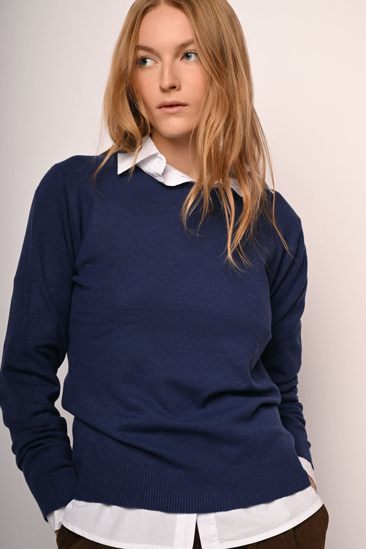 Pull girocollo misto lana