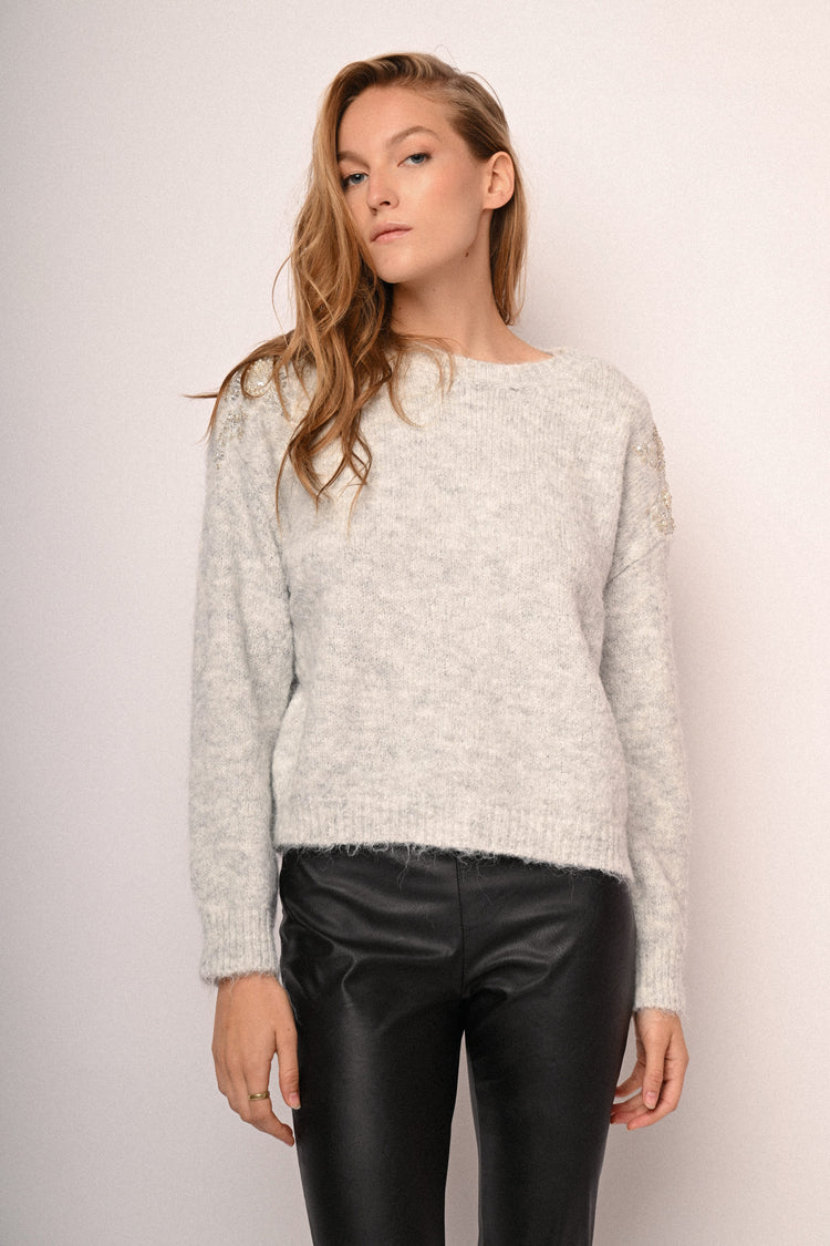 Maglia con applicazione preziosa