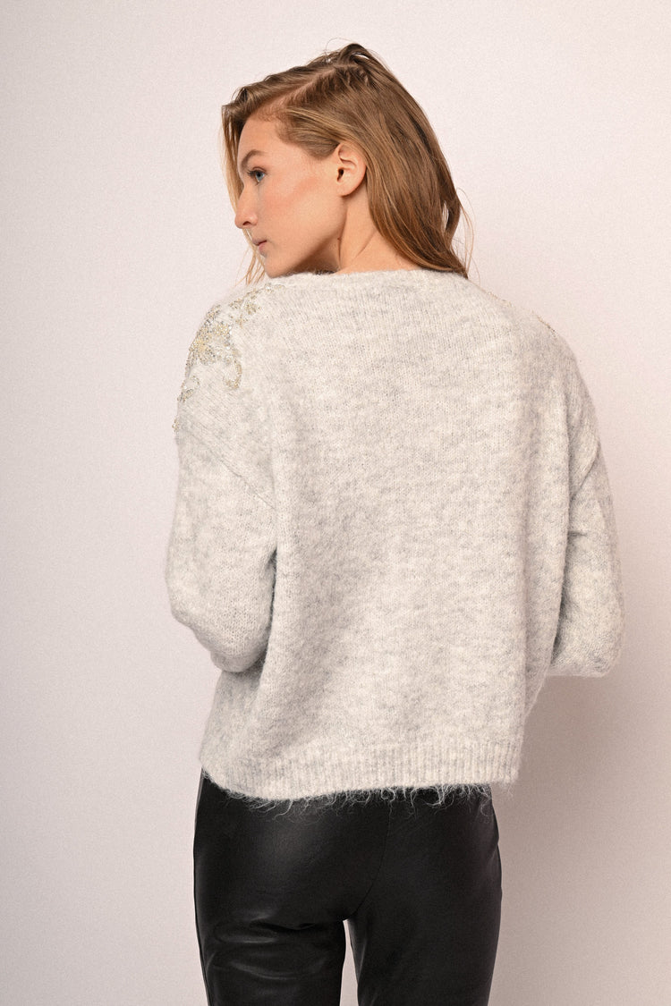 Maglia con applicazione preziosa
