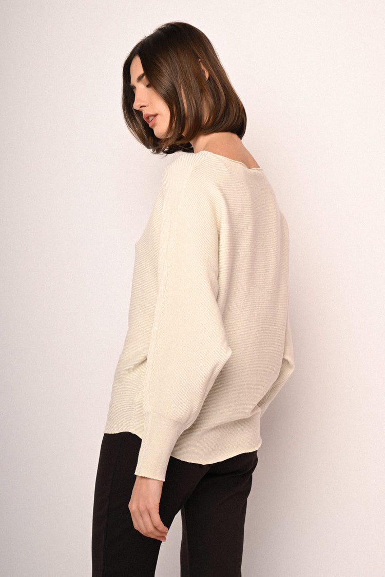 Pull in maglia lurex con maniche a pipistrello