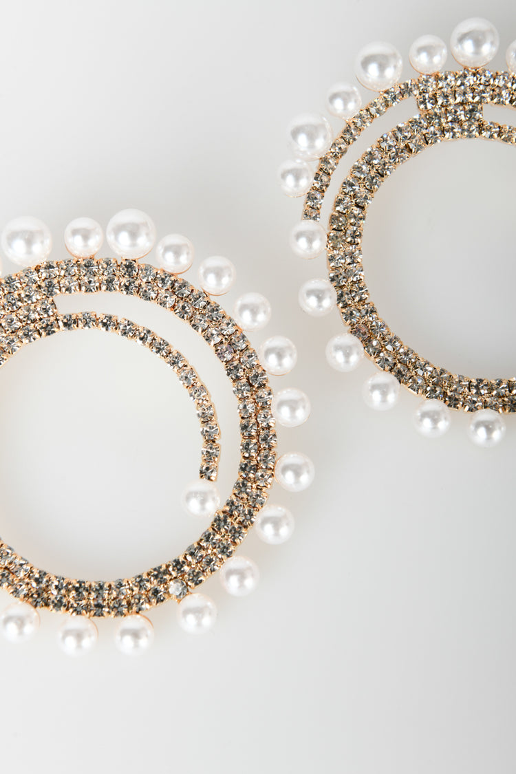 Orecchini a spirale con perle