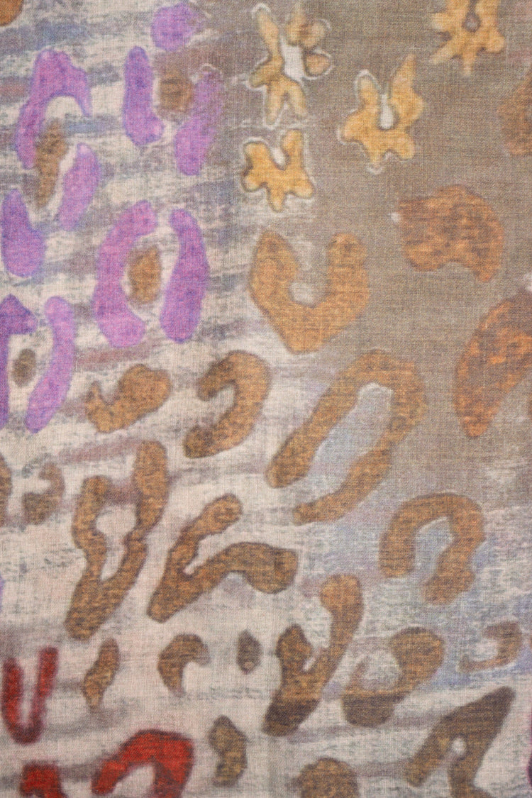 Sciarpa stampa animalier multicolor