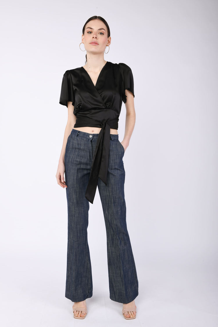 Top cropped manica Kimono