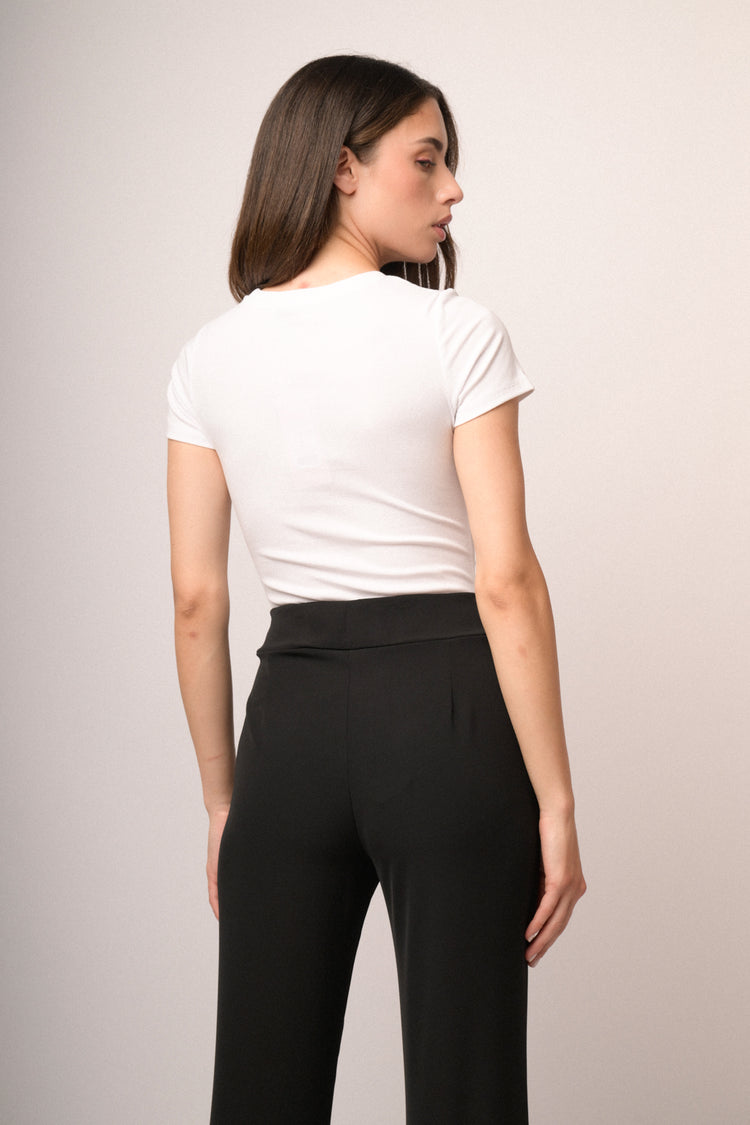 Body t shirt con applicazioni