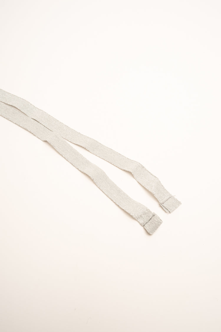 Cintura gioiello in grosgrain lurex e perline argento