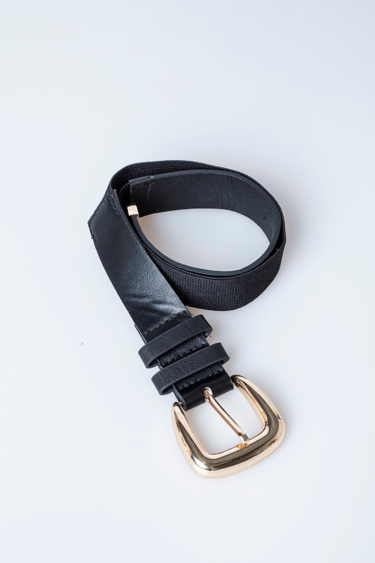 Cintura in tela stretch e similpelle