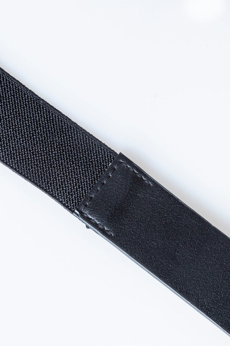 Cintura in tela stretch e similpelle