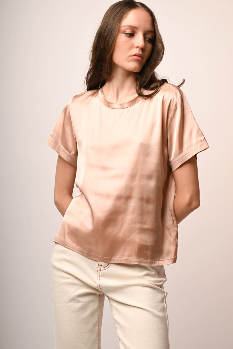 T-shirt in raso di viscosa