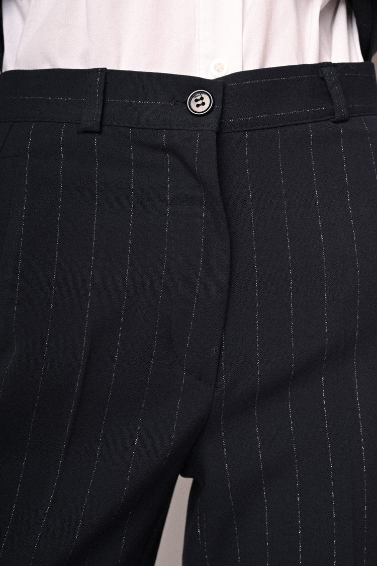 Pantaloni palazzo gessato lurex