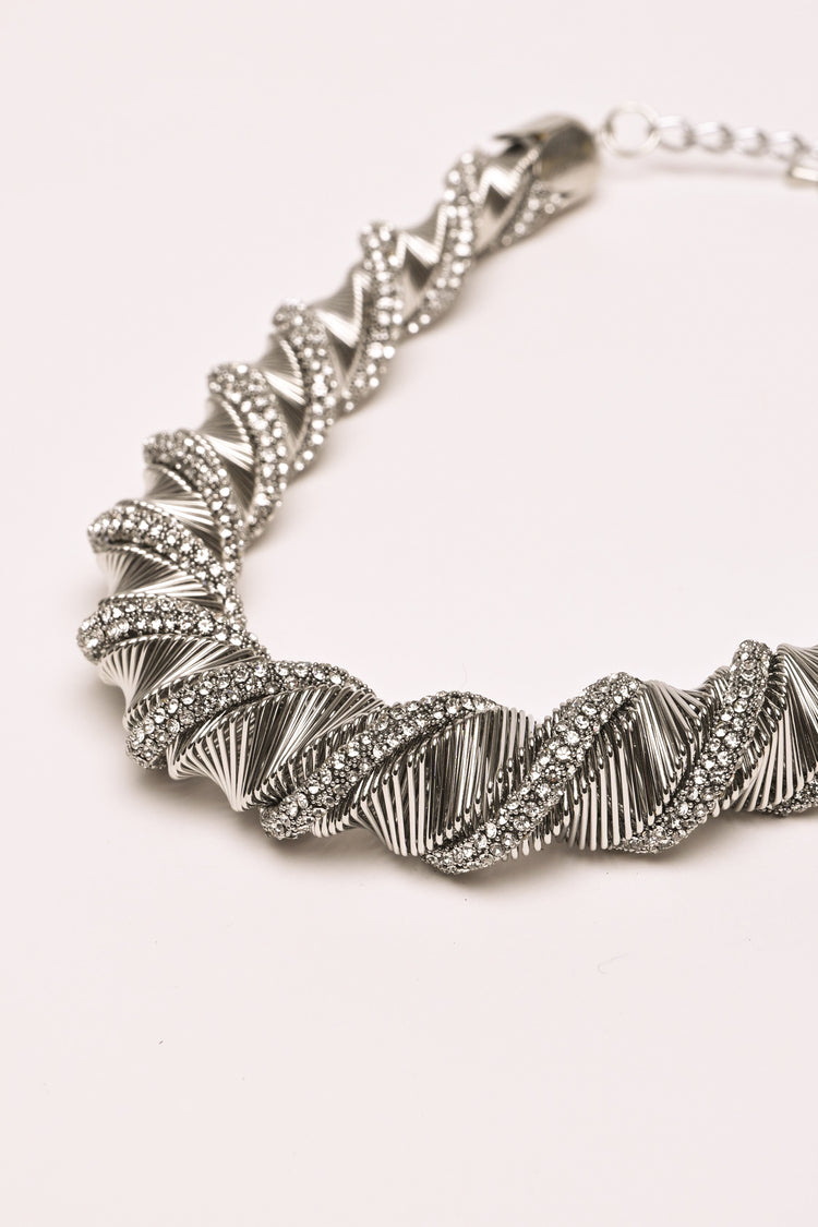 Collana torchon con strass