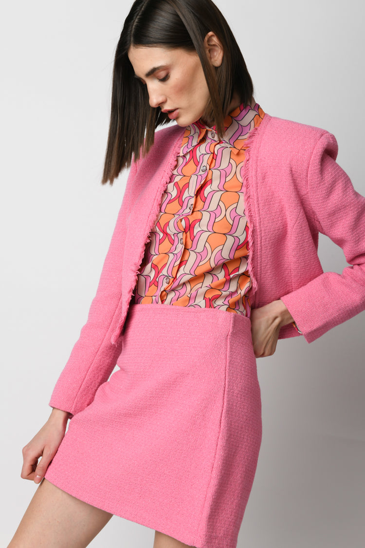 Blazer crop in jacquard