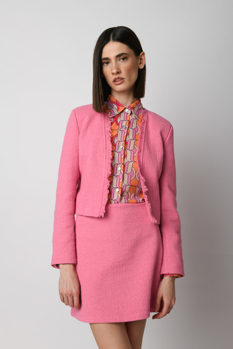 Blazer crop in jacquard