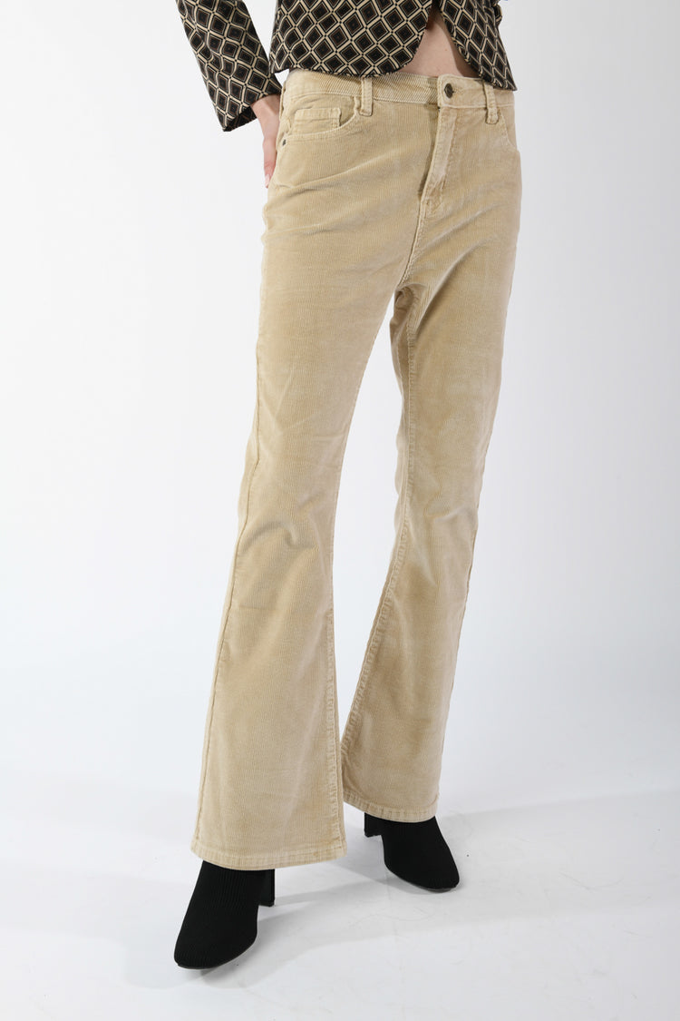 Pantaloni svasati in velluto a coste