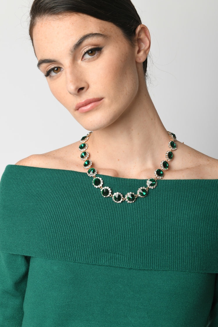 Collana con cristalli rotondi