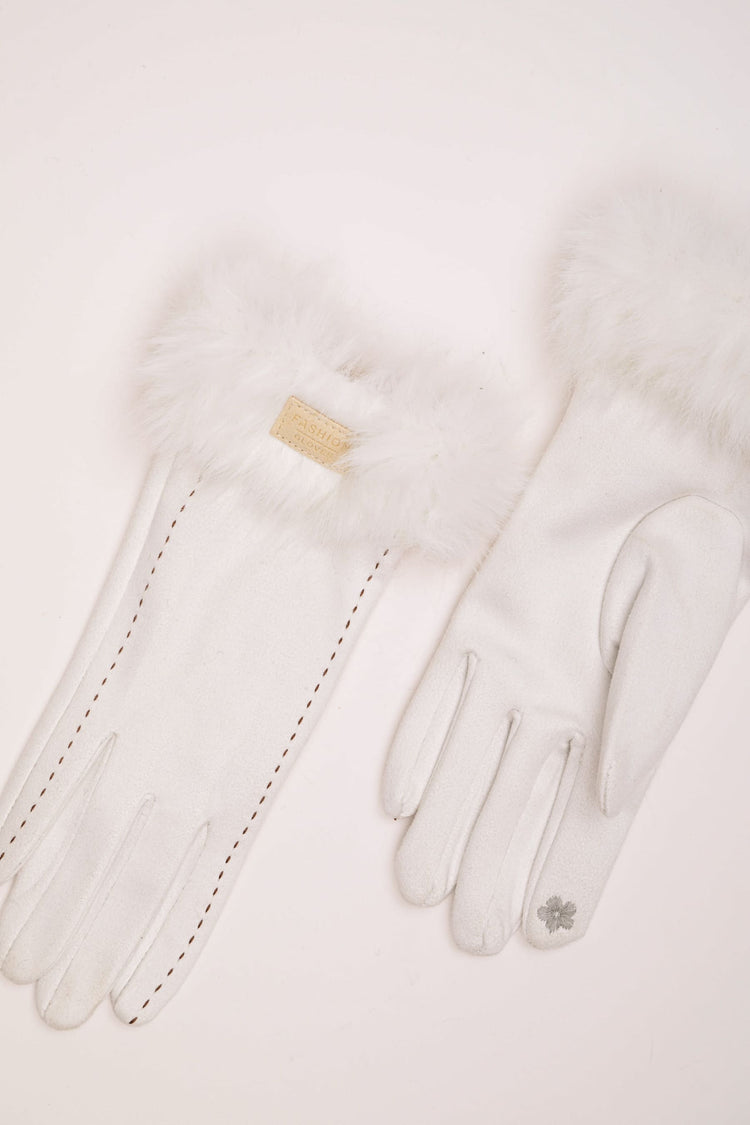 Guanti con polsini in faux fur