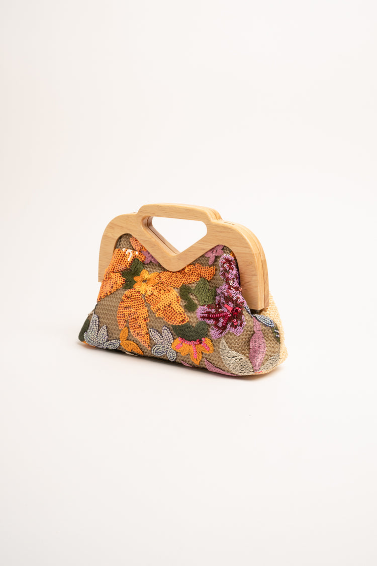 Borsa clutch fantasia con paillettes