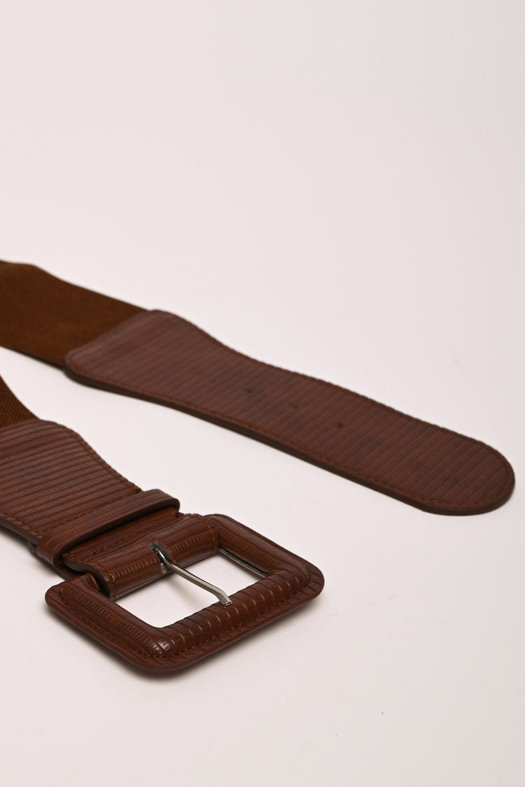 Cintura elastica in similpelle animalier