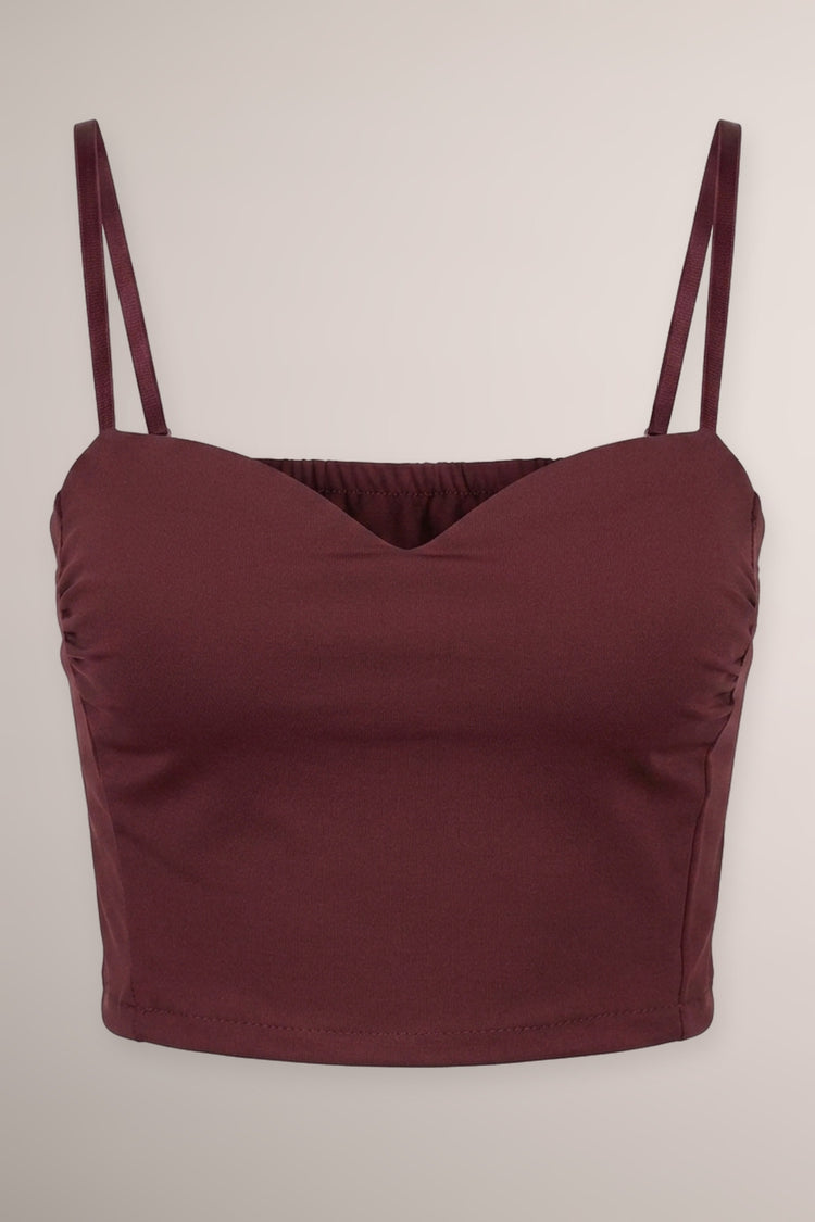 Top crop a bustier bordeaux