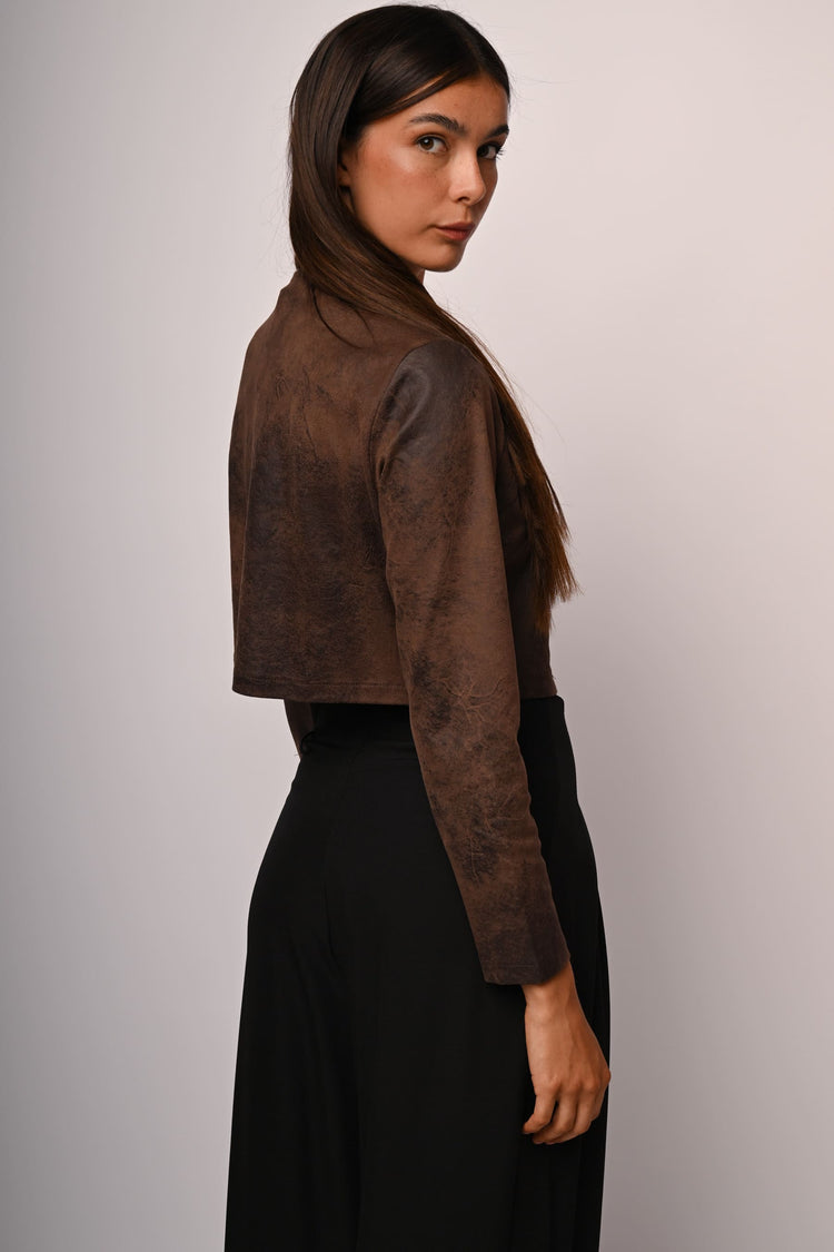 Giacca in similpelle effetto vintage