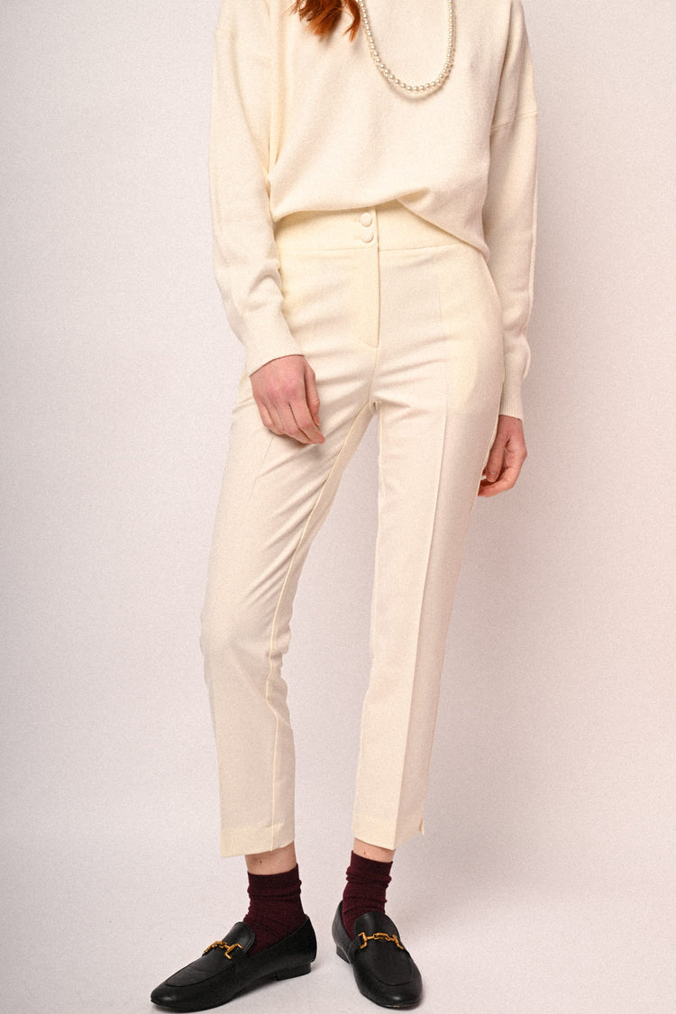 Pantaloni a sigaretta con piega stirata