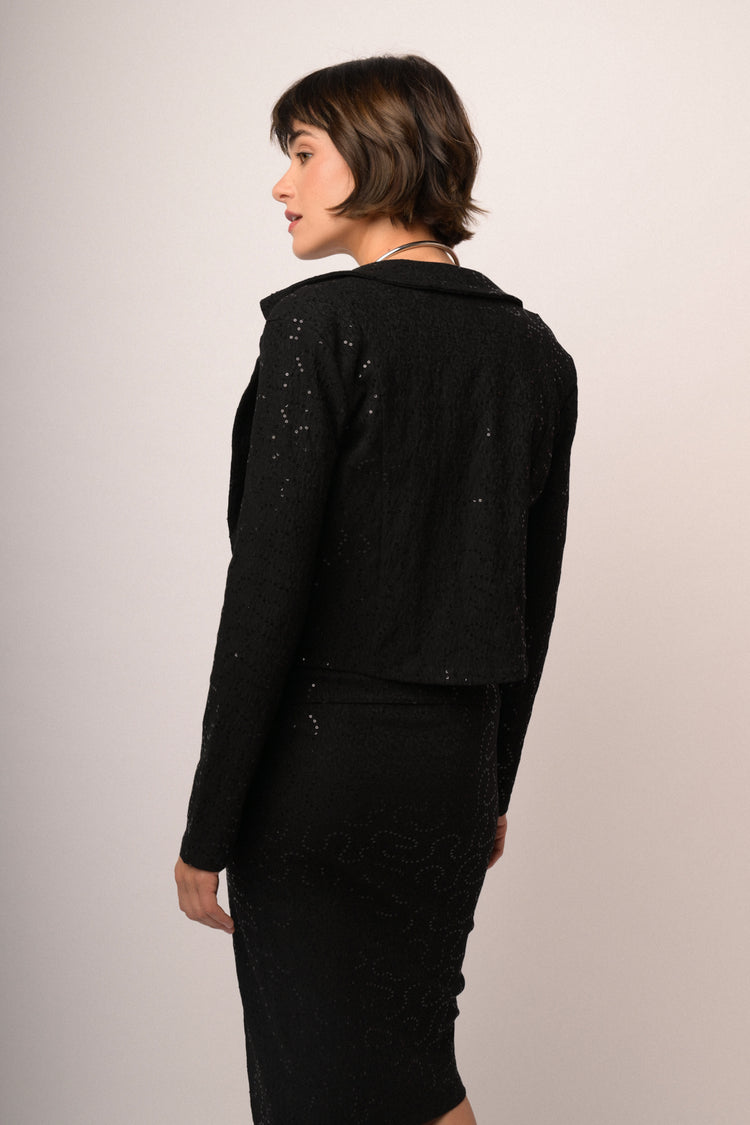 Giacca in jacquard paillettes