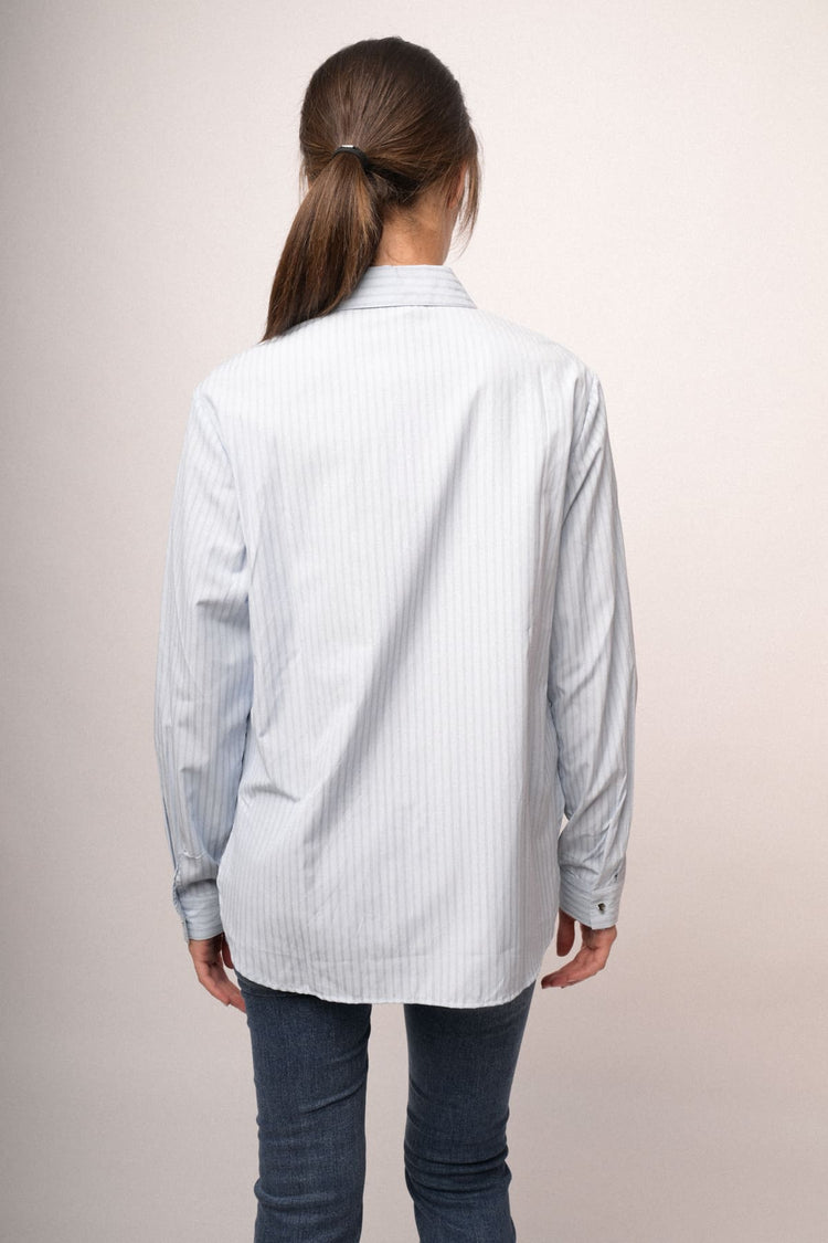 Camicia con bottone cuore righe