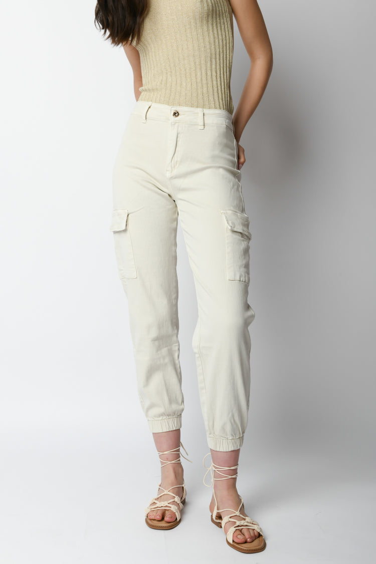 Pantaloni cargo in cotone stretch