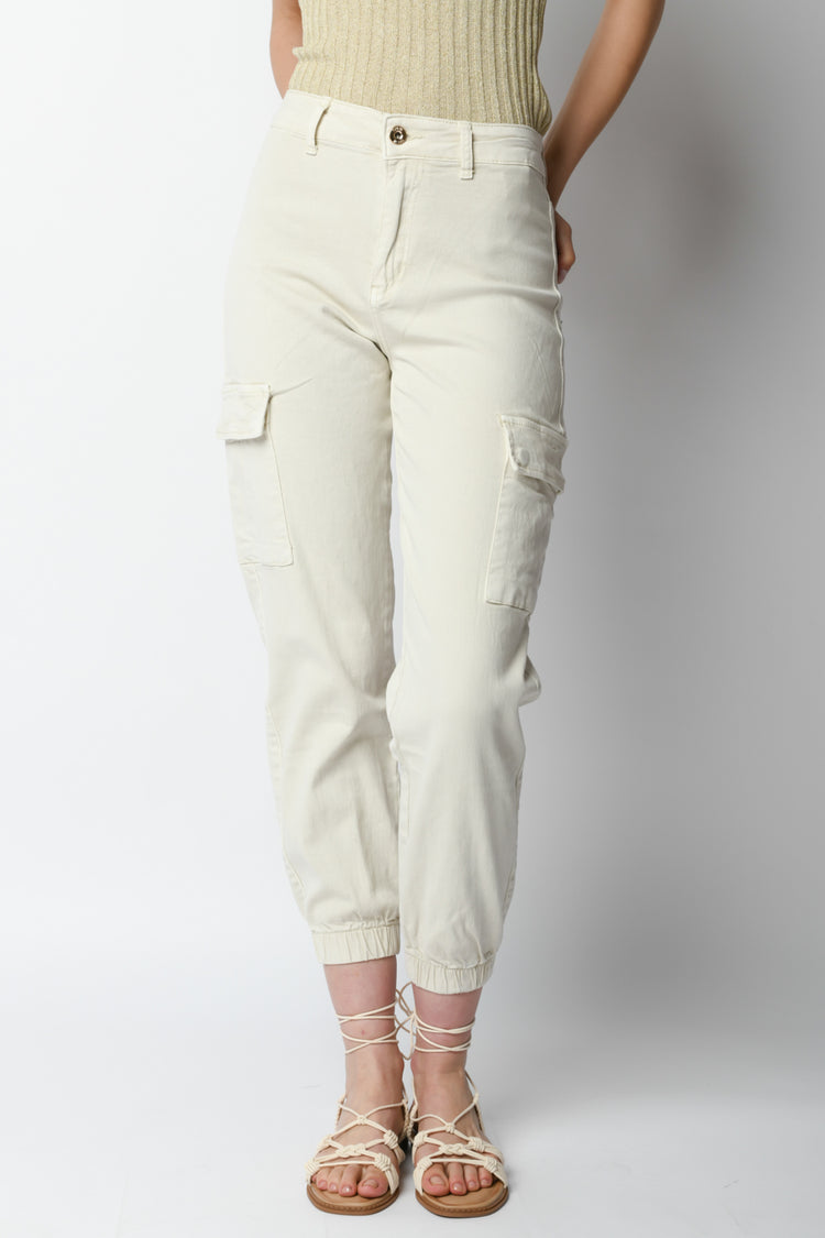 Pantaloni cargo in cotone stretch