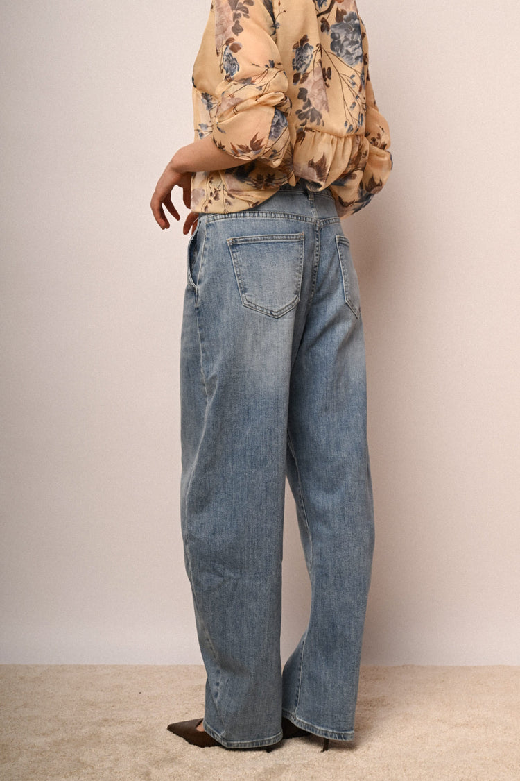 Jeans baggy pence e strass