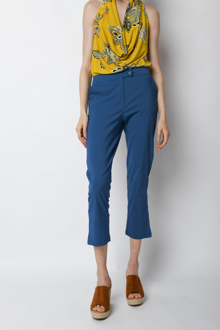 Pantaloni crop misto viscosa