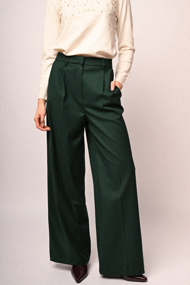 Pantaloni palazzo con pinces