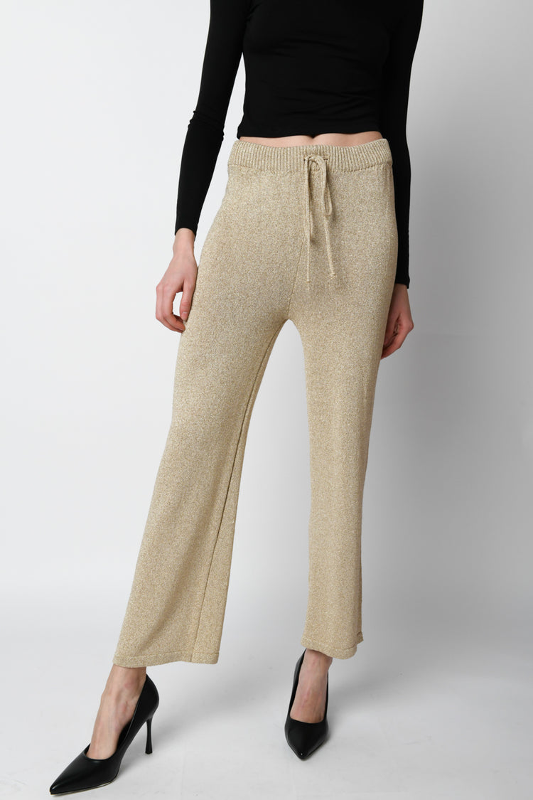 Pantaloni in maglia lurex