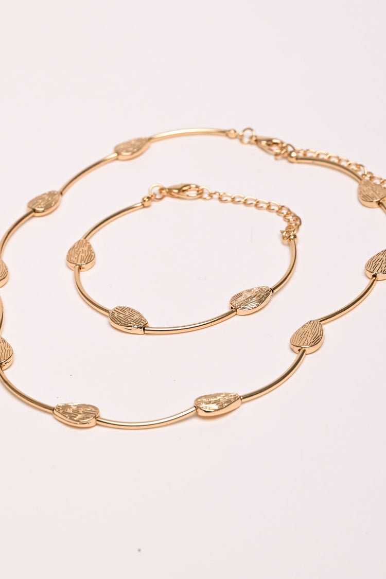 Set collana + bracciale in metallo