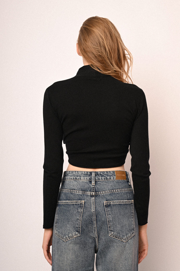 Cardigan crop con nodo