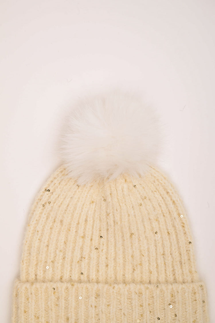 Cappello pon pon paillettes