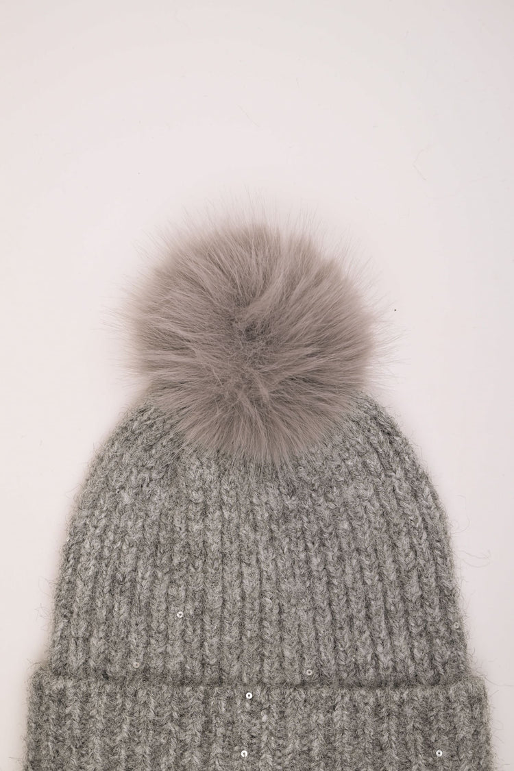 Cappello pon pon paillettes
