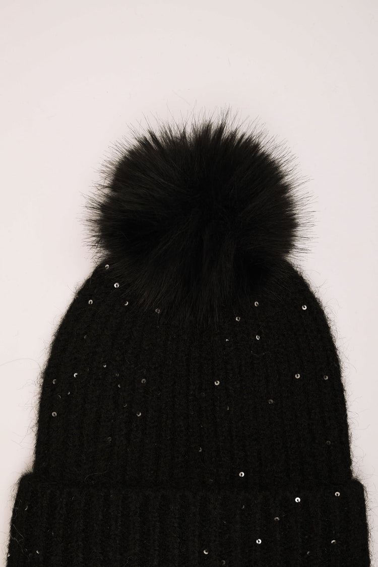 Cappello pon pon paillettes