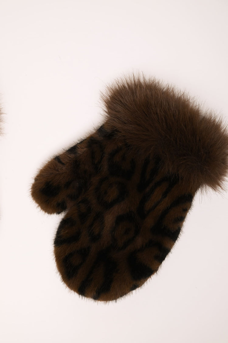 Guanti muffole in faux fur