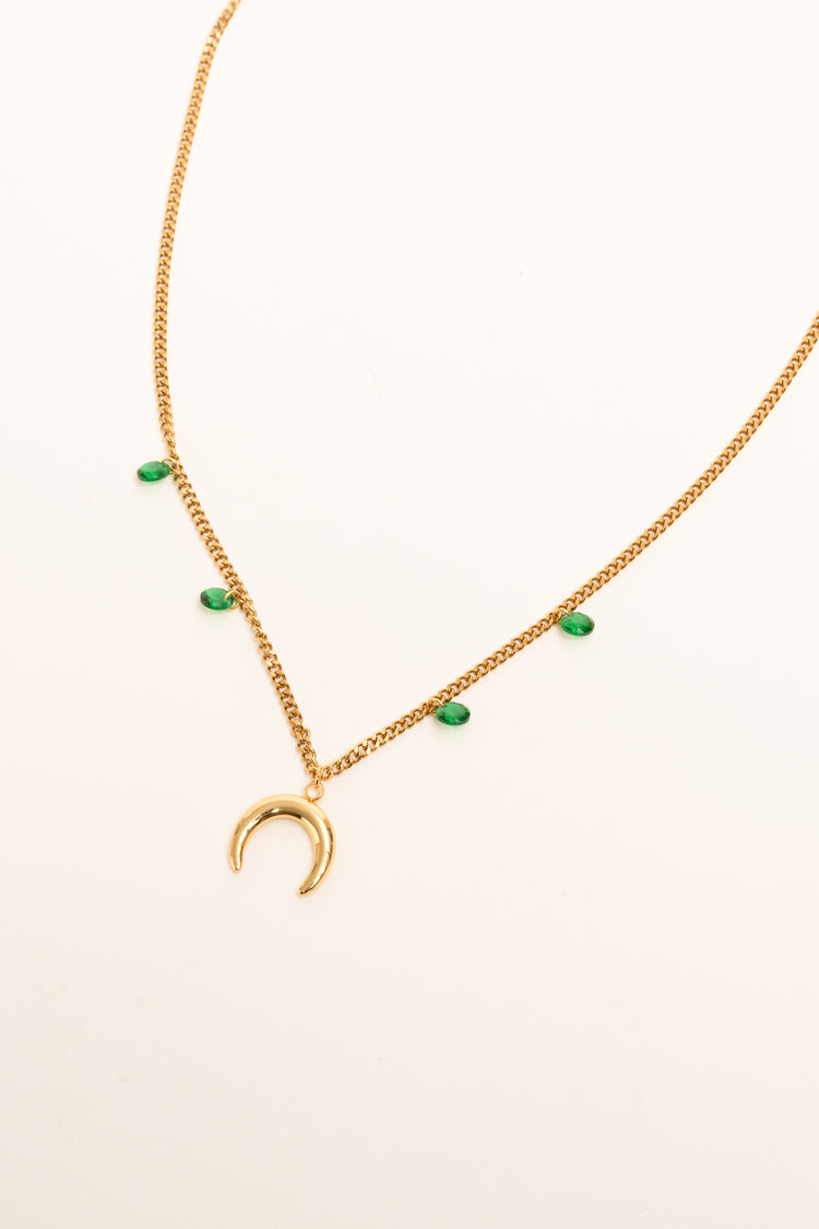 Collana con pendente a mezzaluna oro