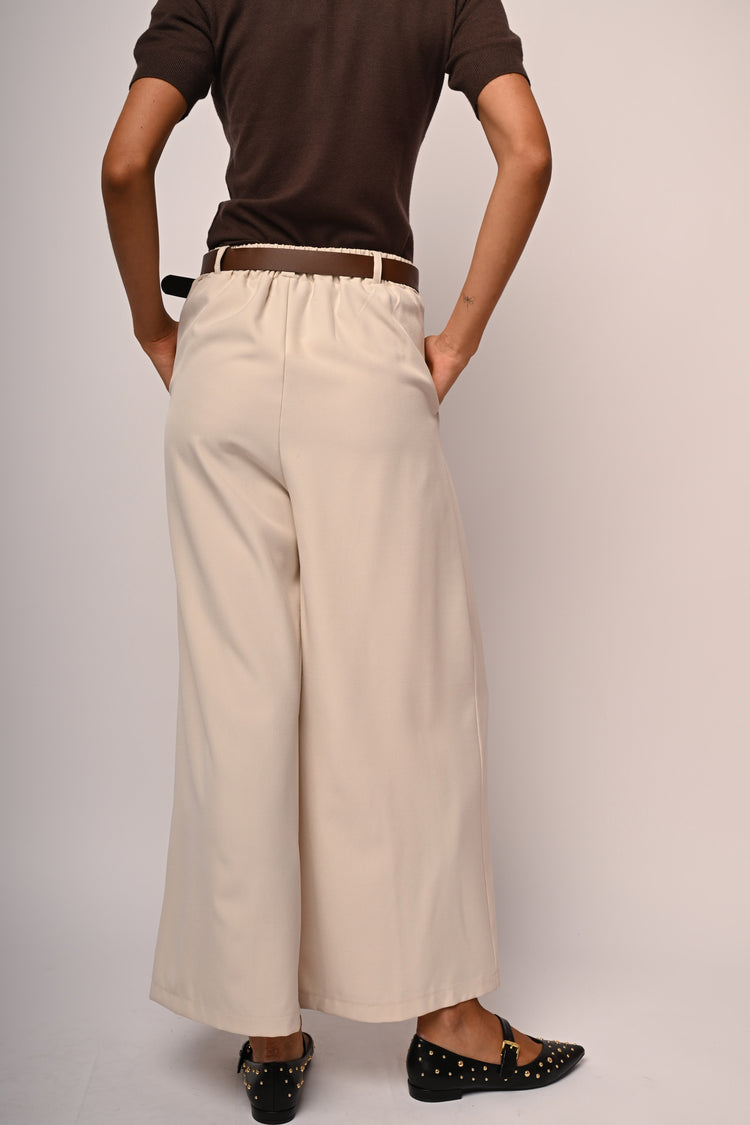 Pantaloni palazzo con cintura