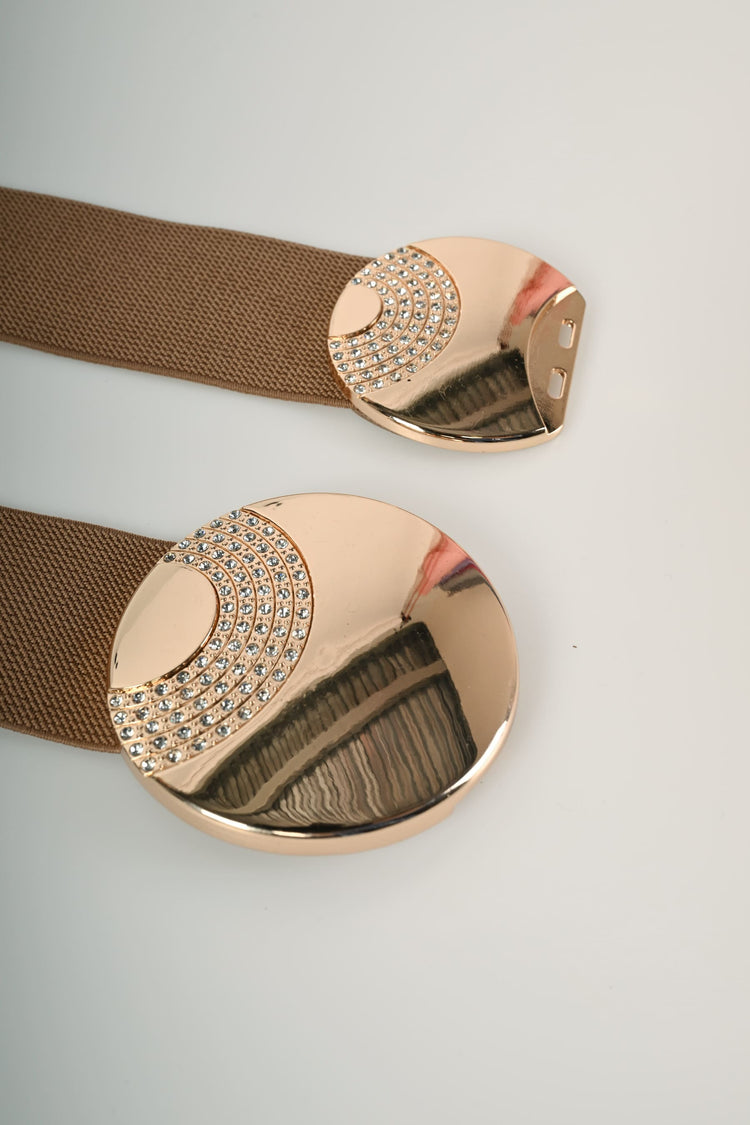 Cintura elastica con doppia fibbia tonda