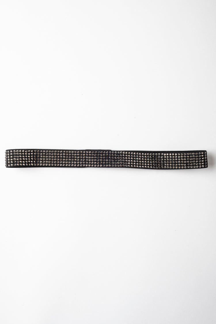 Cintura sottile elastica con strass